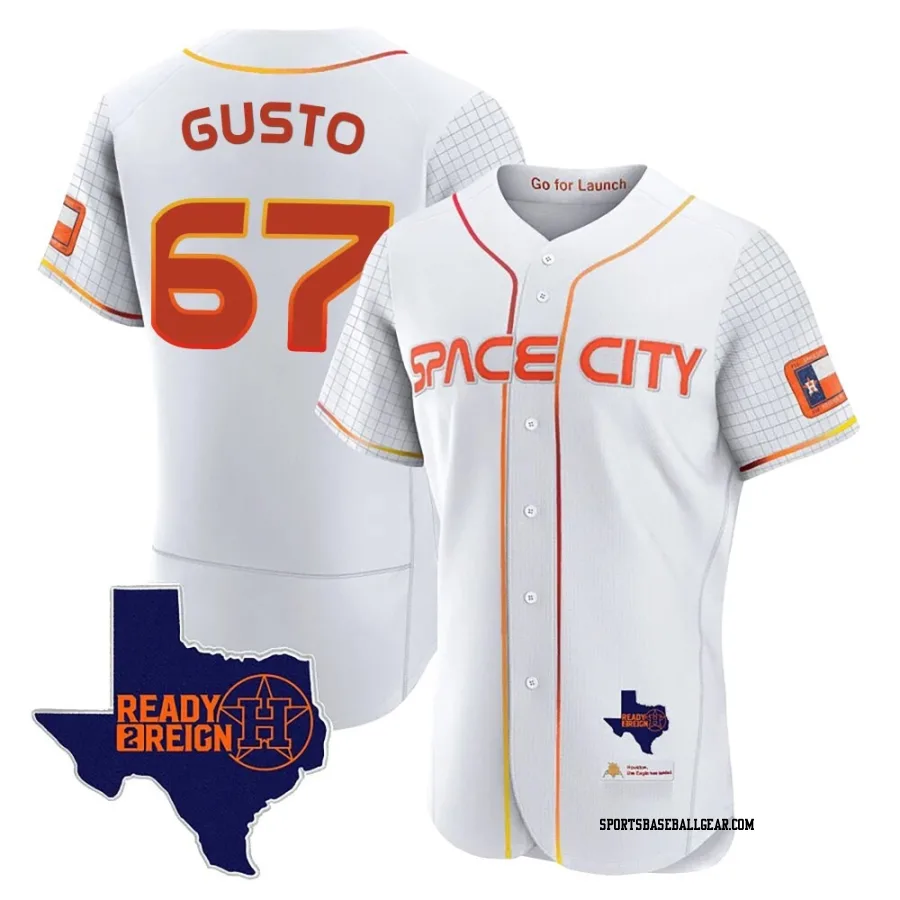 Ryan Gusto Men's Houston Astros White Authentic 2023 Space City Ready 2 Reign Flex Base Jersey