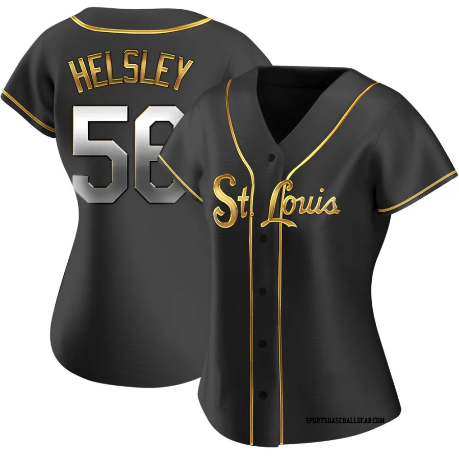 Ryan Helsley Women's St. Louis Cardinals Black Golden Replica Alternate Jersey