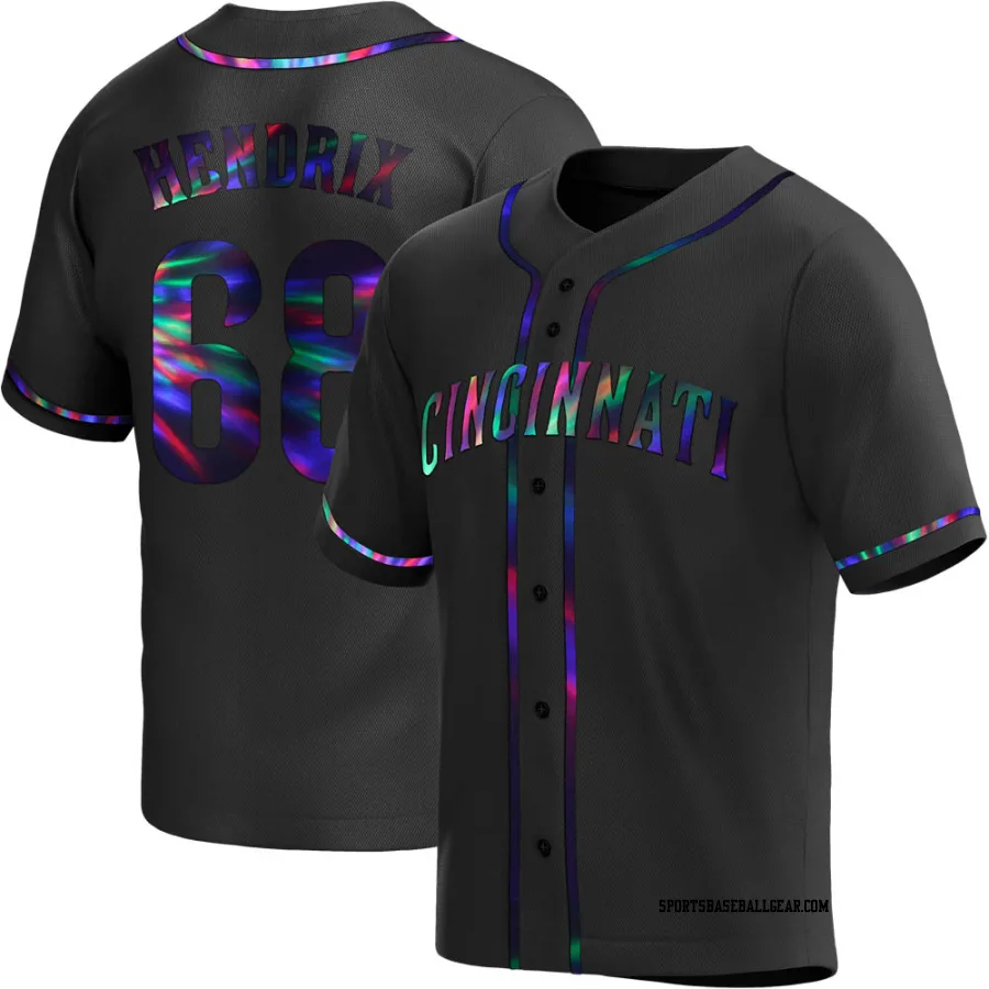 Ryan Hendrix Youth Cincinnati Reds Black Holographic Replica Alternate Jersey