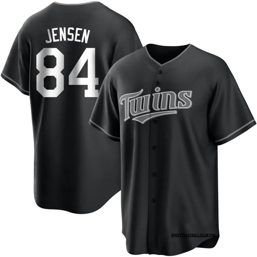 Ryan Jensen Men's Minnesota Twins Black/White Replica Jersey