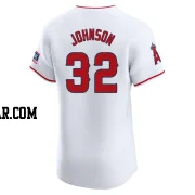 Ryan Johnson Men's Los Angeles Angels White Elite Home Patch Jersey
