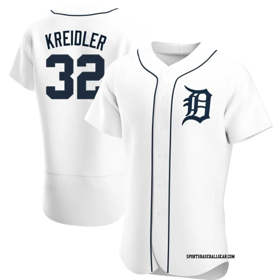 Ryan Kreidler Men's Detroit Tigers White Authentic Home Jersey