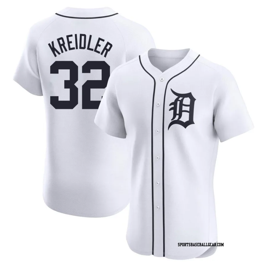 Ryan Kreidler Men's Detroit Tigers White Elite Home Jersey