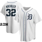 Ryan Kreidler Men's Detroit Tigers White Replica Home Jersey