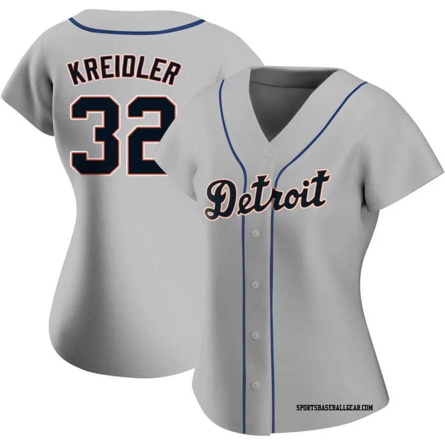 Ryan Kreidler Women's Detroit Tigers Gray Replica Road Jersey