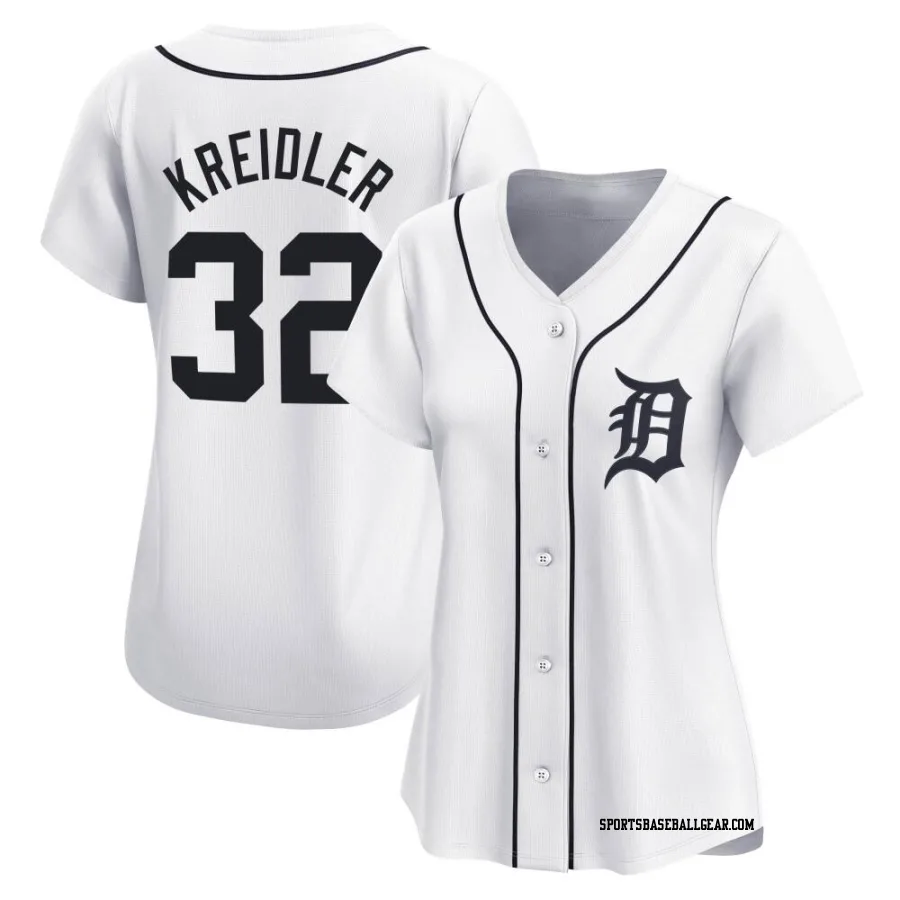 Ryan Kreidler Women's Detroit Tigers White Limited Home Jersey