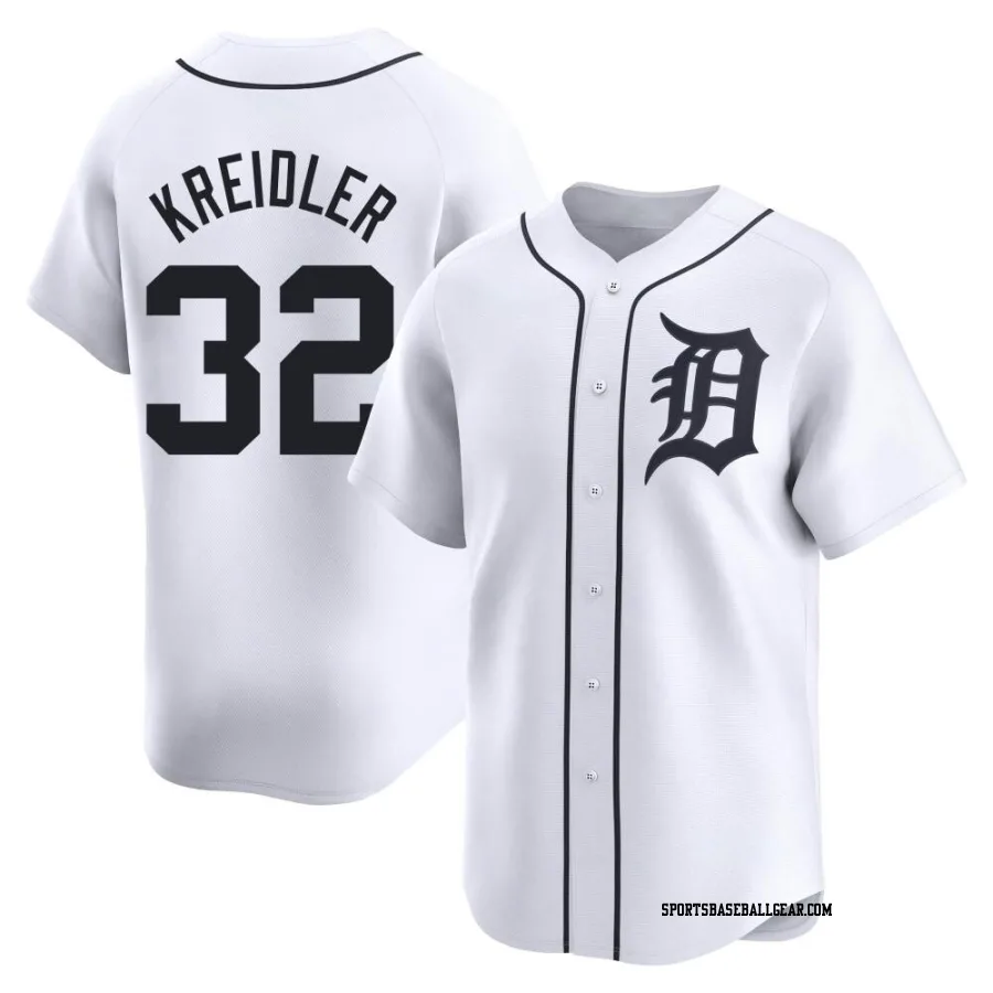 Ryan Kreidler Youth Detroit Tigers White Limited Home Jersey