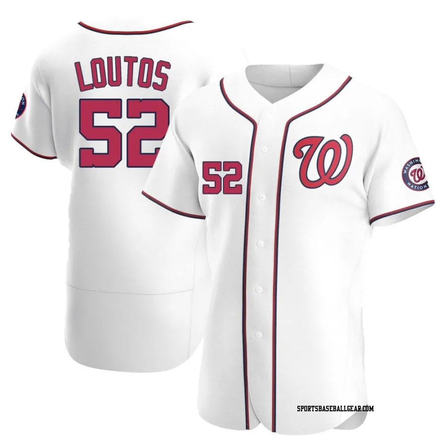 Ryan Loutos Men's Washington Nationals White Authentic Home Jersey