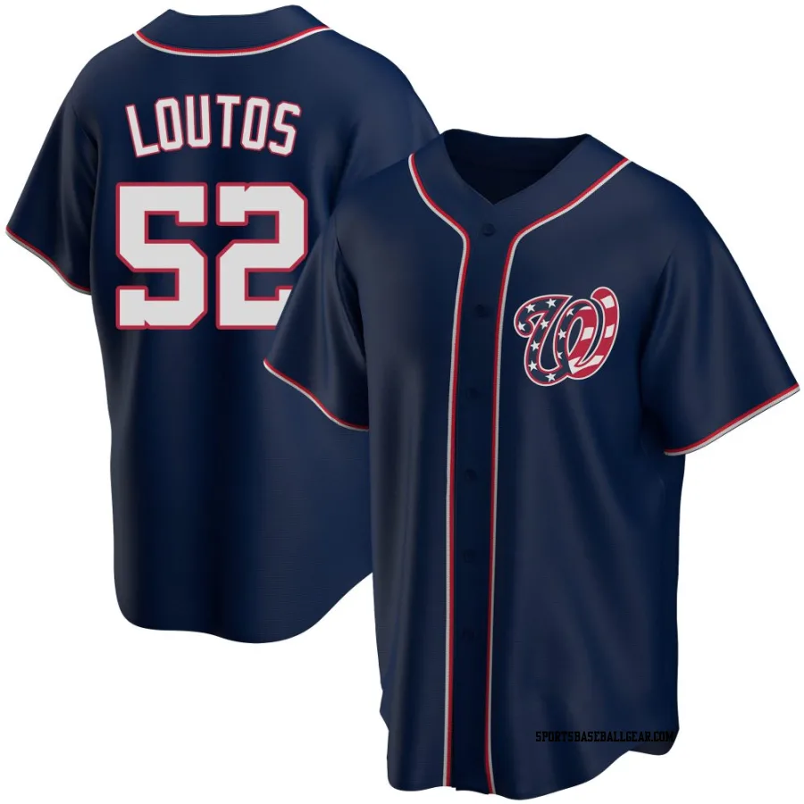 Ryan Loutos Youth Washington Nationals Navy Replica Alternate Team Jersey