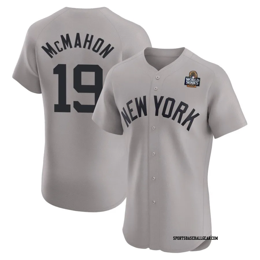 Ryan McMahon Men's New York Yankees Gray Elite Road 2024 World Series Jersey