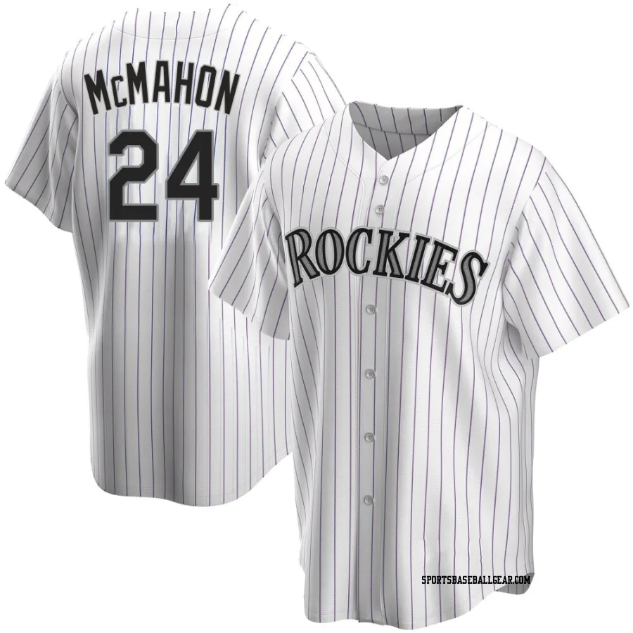 Ryan McMahon Youth Colorado Rockies White Replica Home Jersey