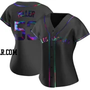 Ryan Miller Women's Los Angeles Angels Black Holographic Replica Alternate Jersey