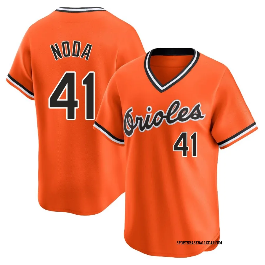 Ryan Noda Men's Baltimore Orioles Orange Limited Cooperstown Collection Jersey