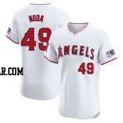 Ryan Noda Men's Los Angeles Angels White Elite Home Patch Jersey