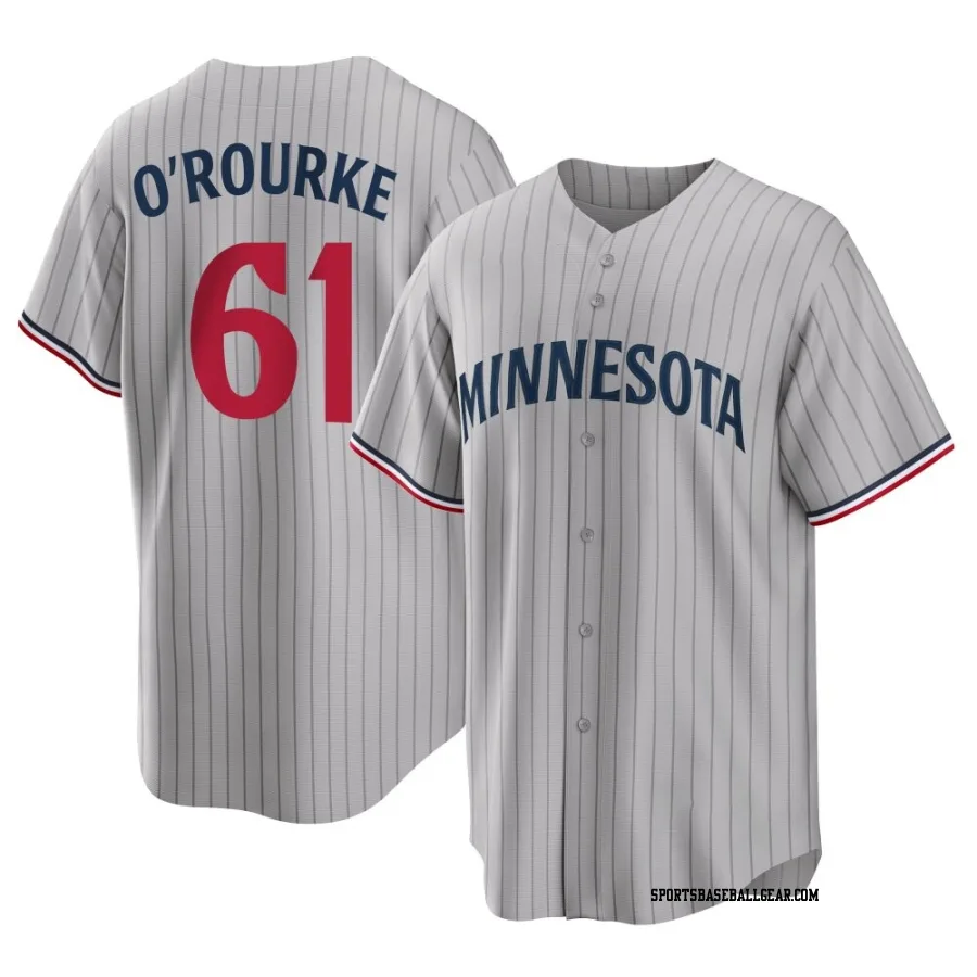 Ryan O'Rourke Men's Minnesota Twins Gray Replica Road Jersey