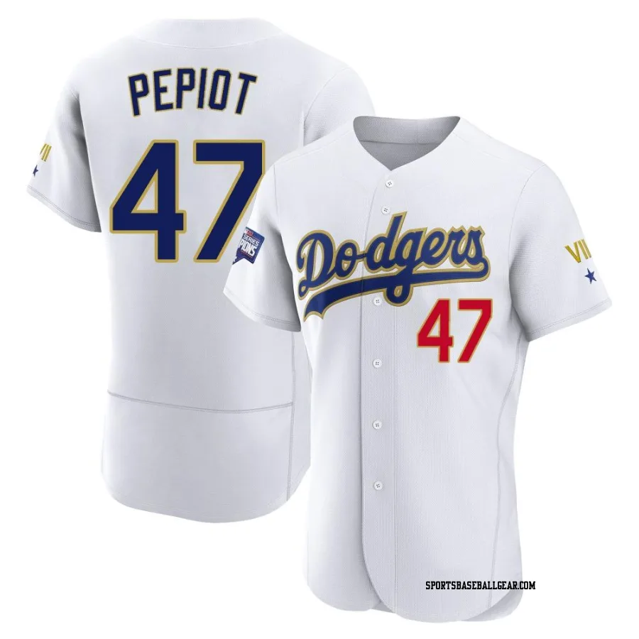 Ryan Pepiot Men's Los Angeles Dodgers White/Gold Authentic 2021 Gold Program Player Jersey
