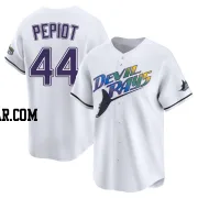 Ryan Pepiot Men's Tampa Bay Rays White Limited Throwback Cooperstown Jersey