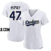 Ryan Pepiot Women's Los Angeles Dodgers White/Gold Replica 2021 Gold Program Player Jersey