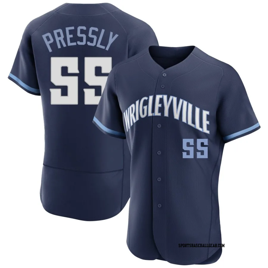 Ryan Pressly Men's Chicago Cubs Navy Authentic 2021 City Connect Jersey