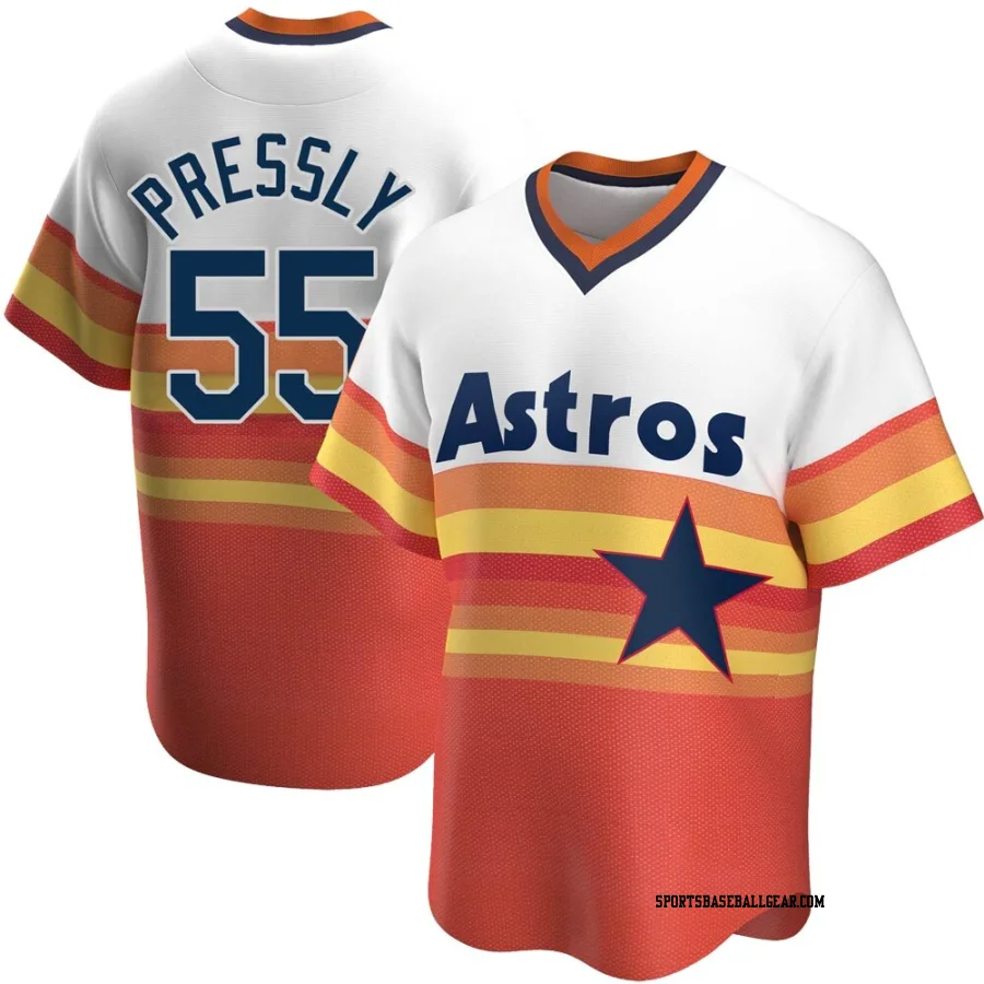 Ryan Pressly Men's Houston Astros White Replica Home Cooperstown Collection Jersey