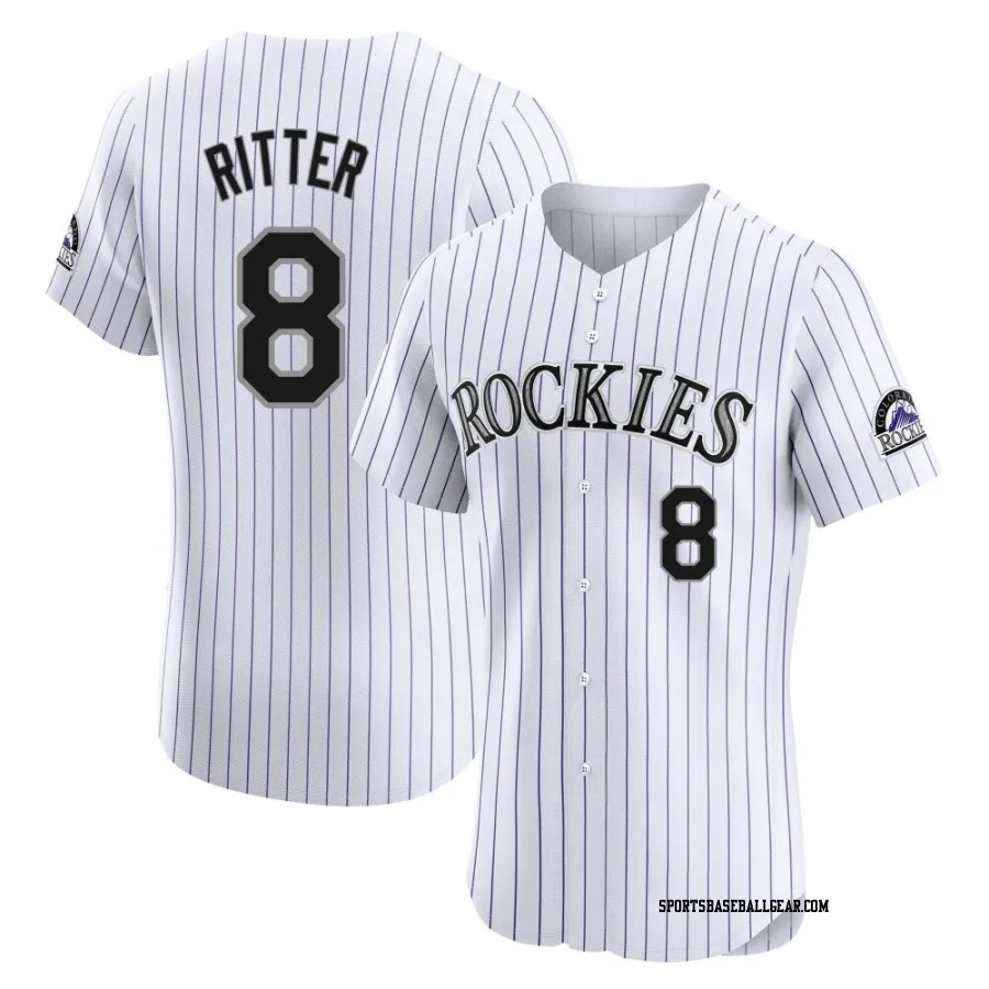 Ryan Ritter Men's Colorado Rockies White Elite Home Jersey