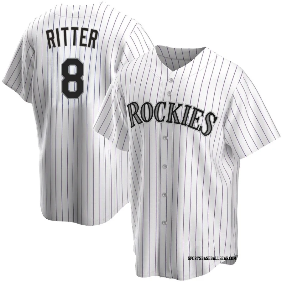 Ryan Ritter Men's Colorado Rockies White Replica Home Jersey