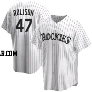 Ryan Rolison Men's Colorado Rockies White Replica Home Jersey