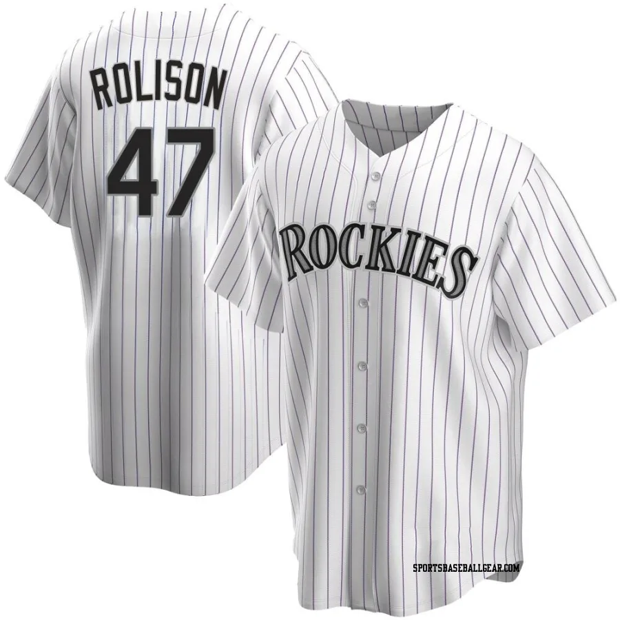Ryan Rolison Men's Colorado Rockies White Replica Home Jersey