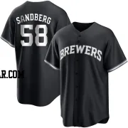 Ryan Sandberg Men's Milwaukee Brewers Black/White Replica Jersey