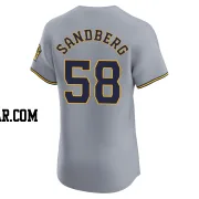 Ryan Sandberg Men's Milwaukee Brewers Gray Elite Road Jersey