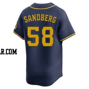 Ryan Sandberg Men's Milwaukee Brewers Navy Limited Alternate Jersey