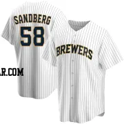 Ryan Sandberg Men's Milwaukee Brewers White Replica Home Jersey