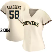 Ryan Sandberg Women's Milwaukee Brewers Cream Authentic Home Jersey