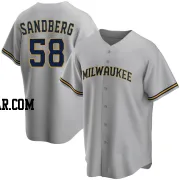 Ryan Sandberg Youth Milwaukee Brewers Gray Replica Road Jersey