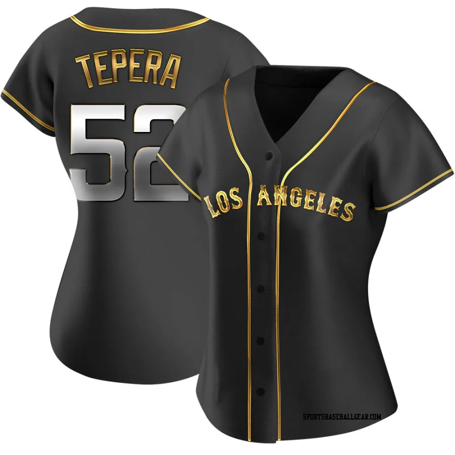 Ryan Tepera Women's Los Angeles Angels Black Golden Replica Alternate Jersey