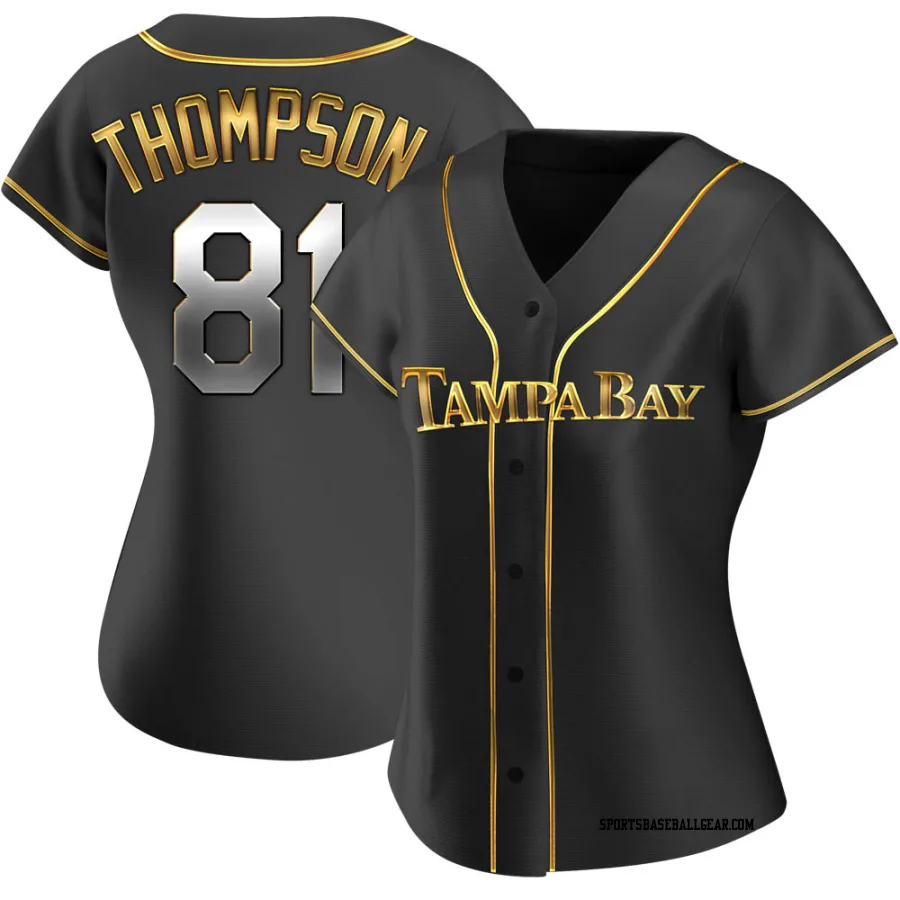 Ryan Thompson Women's Tampa Bay Rays Black Golden Replica Alternate Jersey