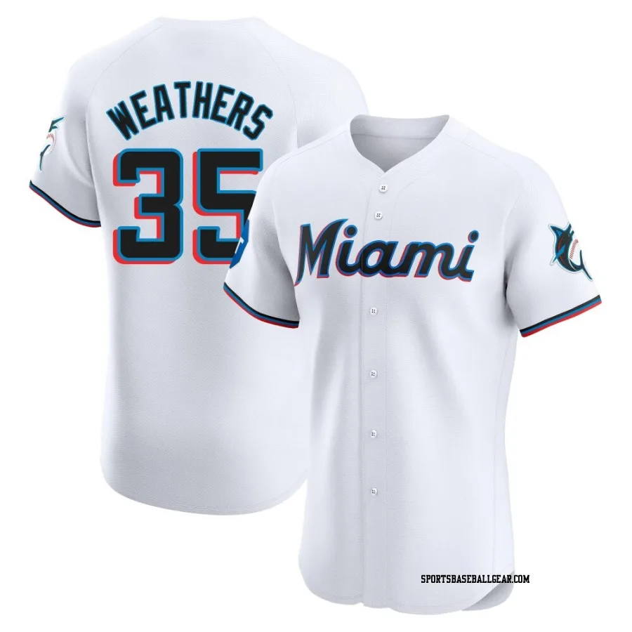 Ryan Weathers Men's Miami Marlins White Elite Home Patch Jersey
