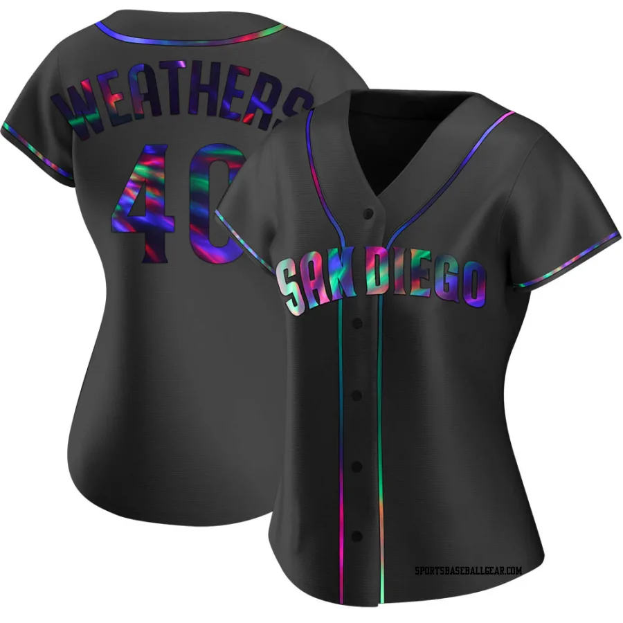 Ryan Weathers Women's San Diego Padres Black Holographic Replica Alternate Jersey