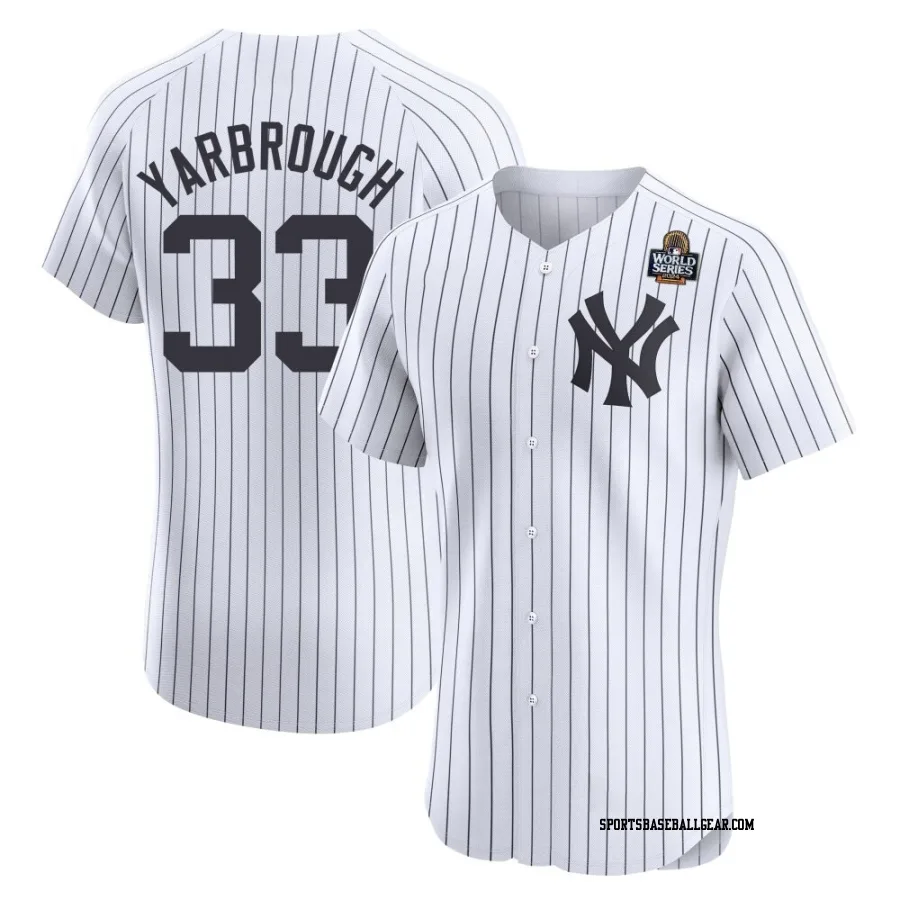 Ryan Yarbrough Men's New York Yankees White Elite Home 2024 World Series Jersey