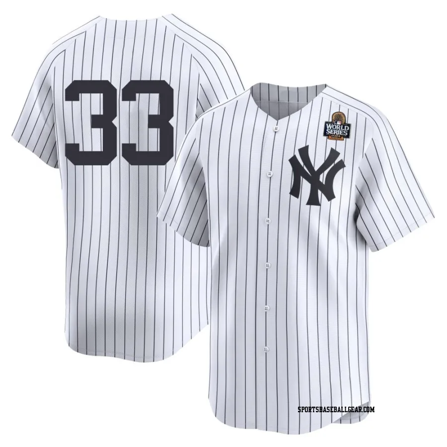 Ryan Yarbrough Men's New York Yankees White Limited Yankee Home 2nd 2024 World Series Jersey
