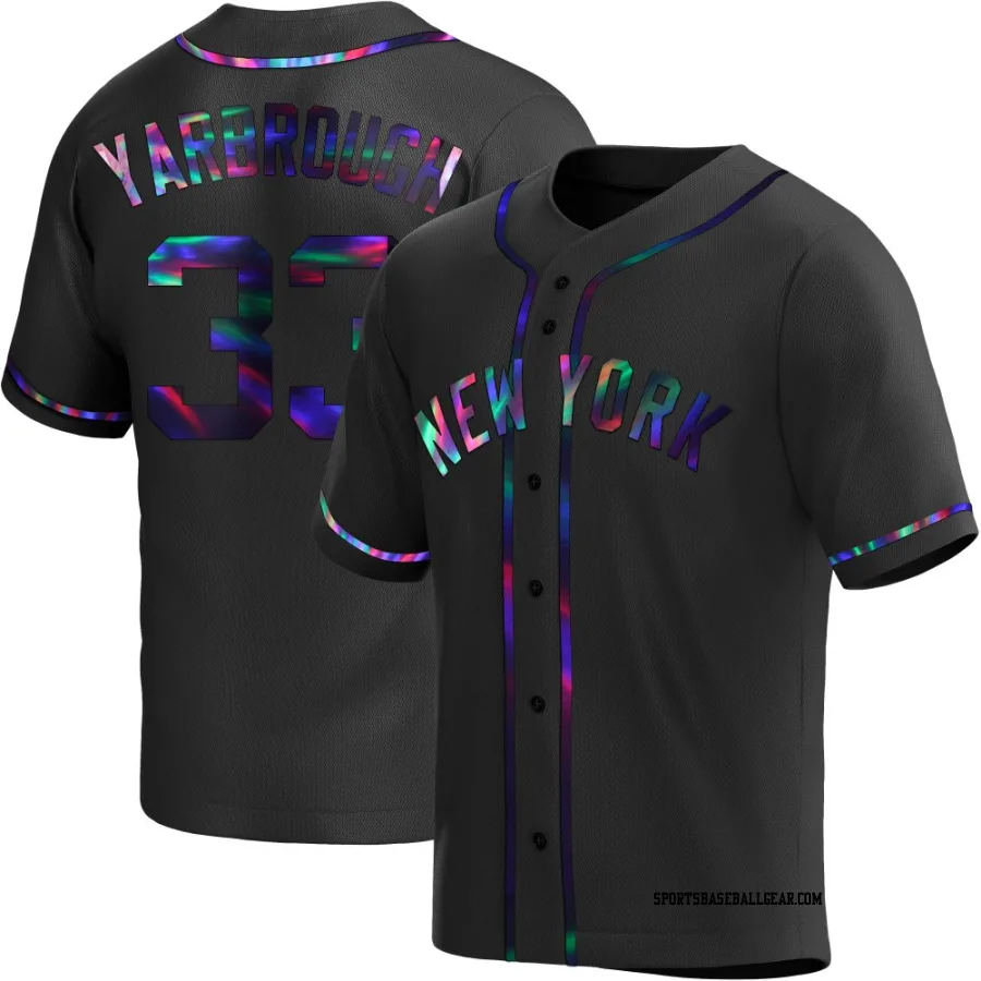 Ryan Yarbrough Youth New York Yankees Black Holographic Replica Alternate Jersey