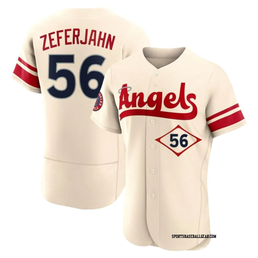 Ryan Zeferjahn Men's Los Angeles Angels Cream Authentic 2022 City Connect Jersey
