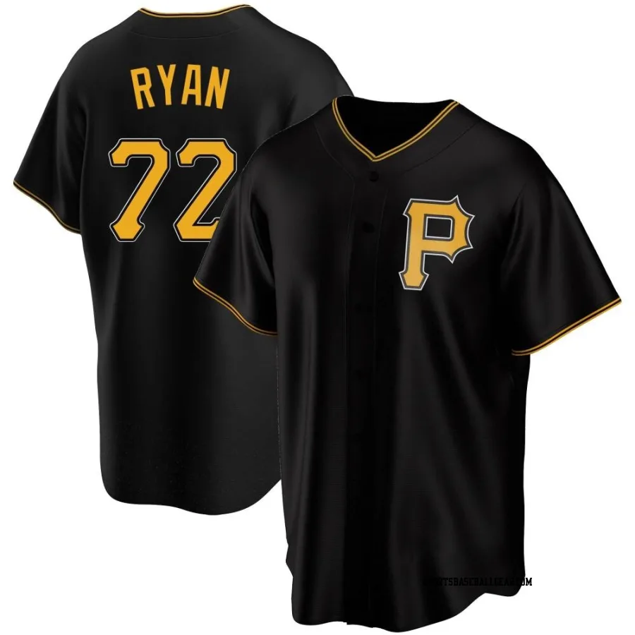 Ryder Ryan Men's Pittsburgh Pirates Black Replica Alternate Jersey
