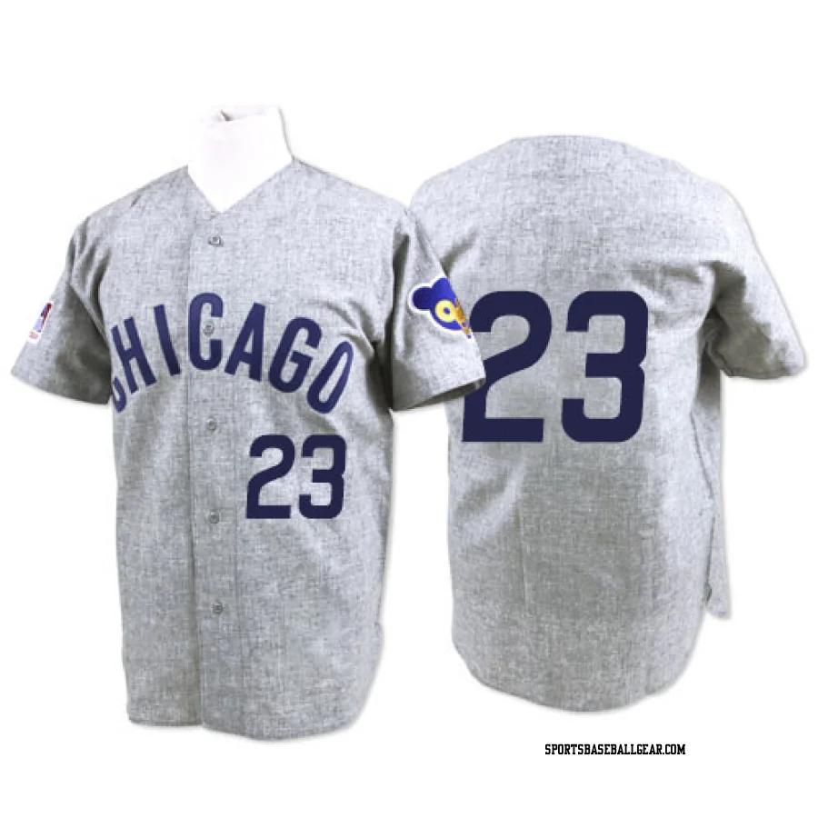 Ryne Sandberg Men's Chicago Cubs Grey Replica 1969 Throwback Jersey