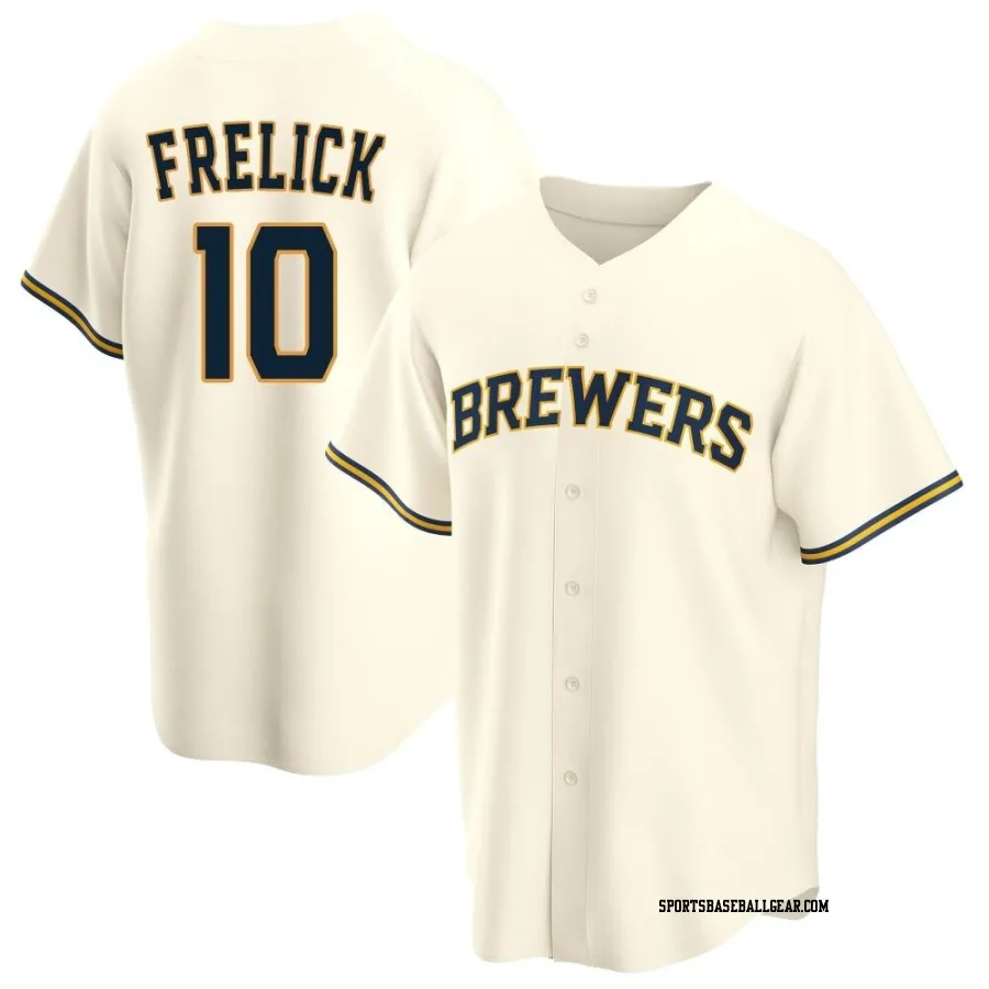 Sal Frelick Men's Milwaukee Brewers Cream Replica Home Jersey