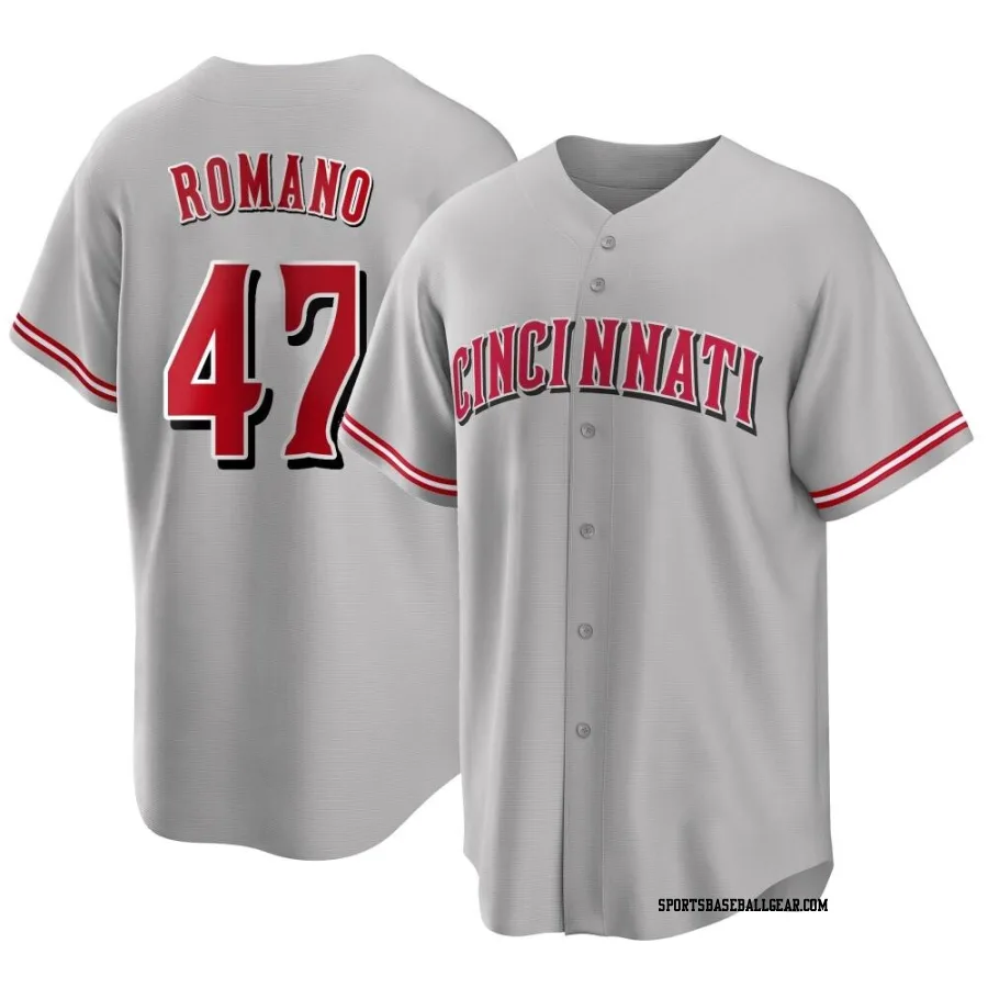 Sal Romano Youth Cincinnati Reds Gray Replica Road Jersey