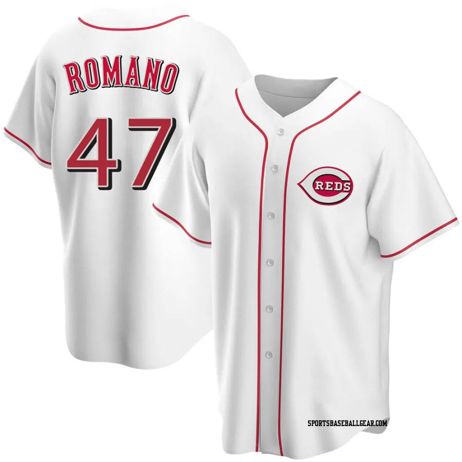Sal Romano Youth Cincinnati Reds White Replica Home Jersey