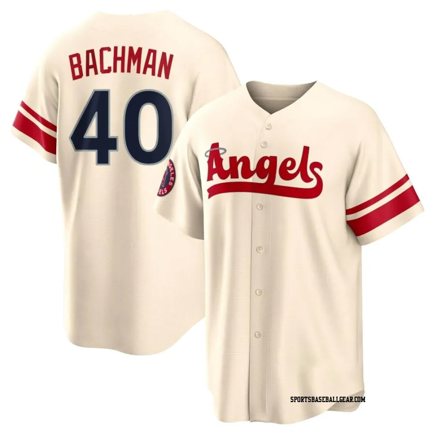 Sam Bachman Men's Los Angeles Angels Cream Replica 2022 City Connect Jersey
