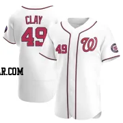 Sam Clay Men's Washington Nationals White Authentic Home Jersey