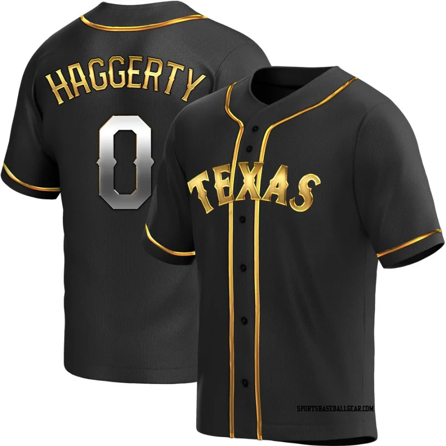 Sam Haggerty Men's Texas Rangers Black Golden Replica Alternate Jersey